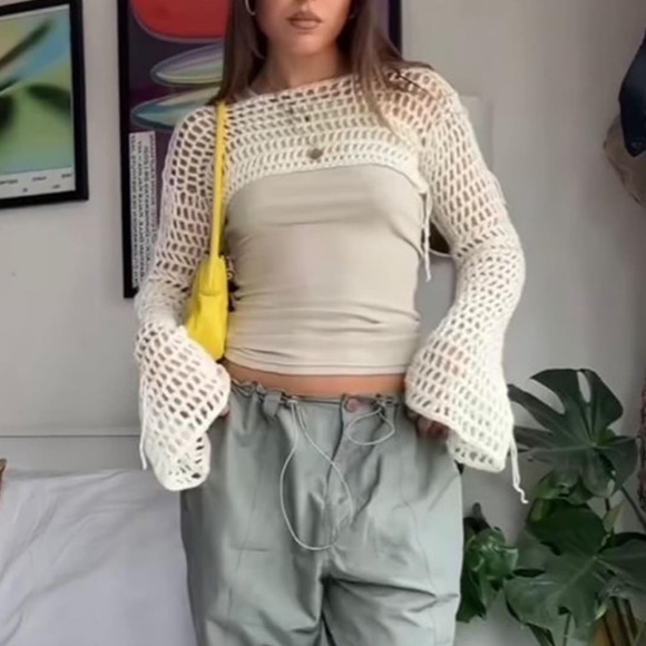 🌟HOST PICK!🌟 Aimiray 🤍 Crochet Open Knit Sweater Shrug - Picture 3 of 4